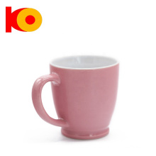 Taza de porcelana de forma única de color sólido esmaltada